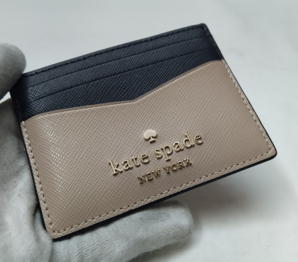 Kate Spade New York Beige Leather Credit Card Wallet